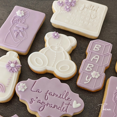Biscuits personnalisés pour annonce grossesse, naissance & baby shower